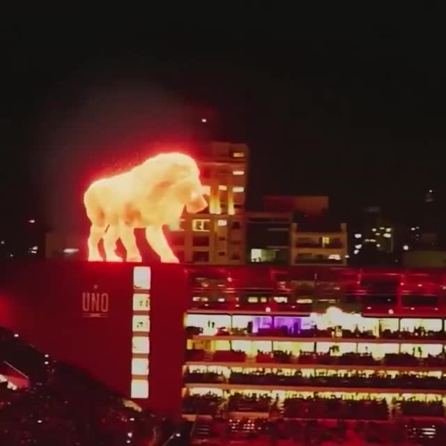 klub estudiantes de la plata otprazdnoval otkrytie svoego stadiona ogromnoj gologrammoj lva pikabu